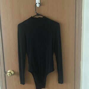 Black, long sleeve bodysuit
